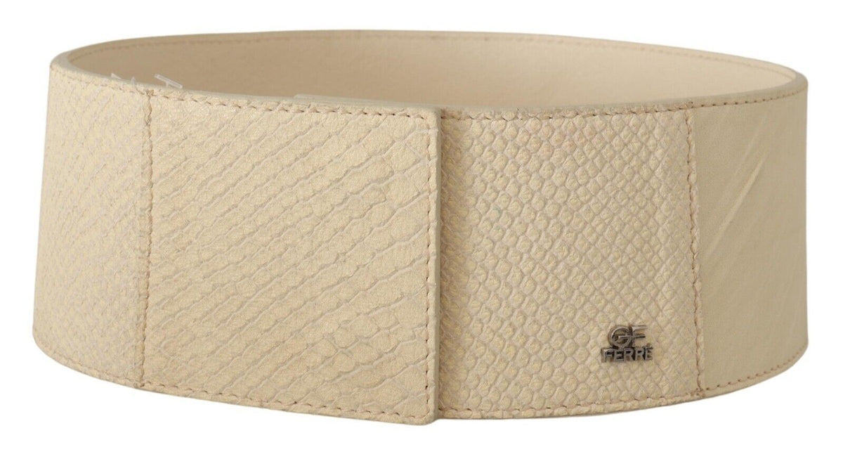 Ceinture large en coton ciré blanc GF Ferre
