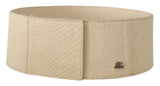Ceinture large en coton ciré blanc GF Ferre