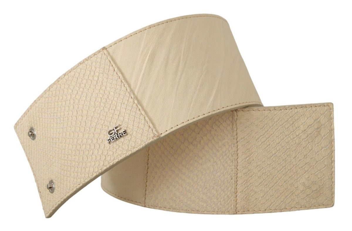 Ceinture large en coton ciré blanc GF Ferre