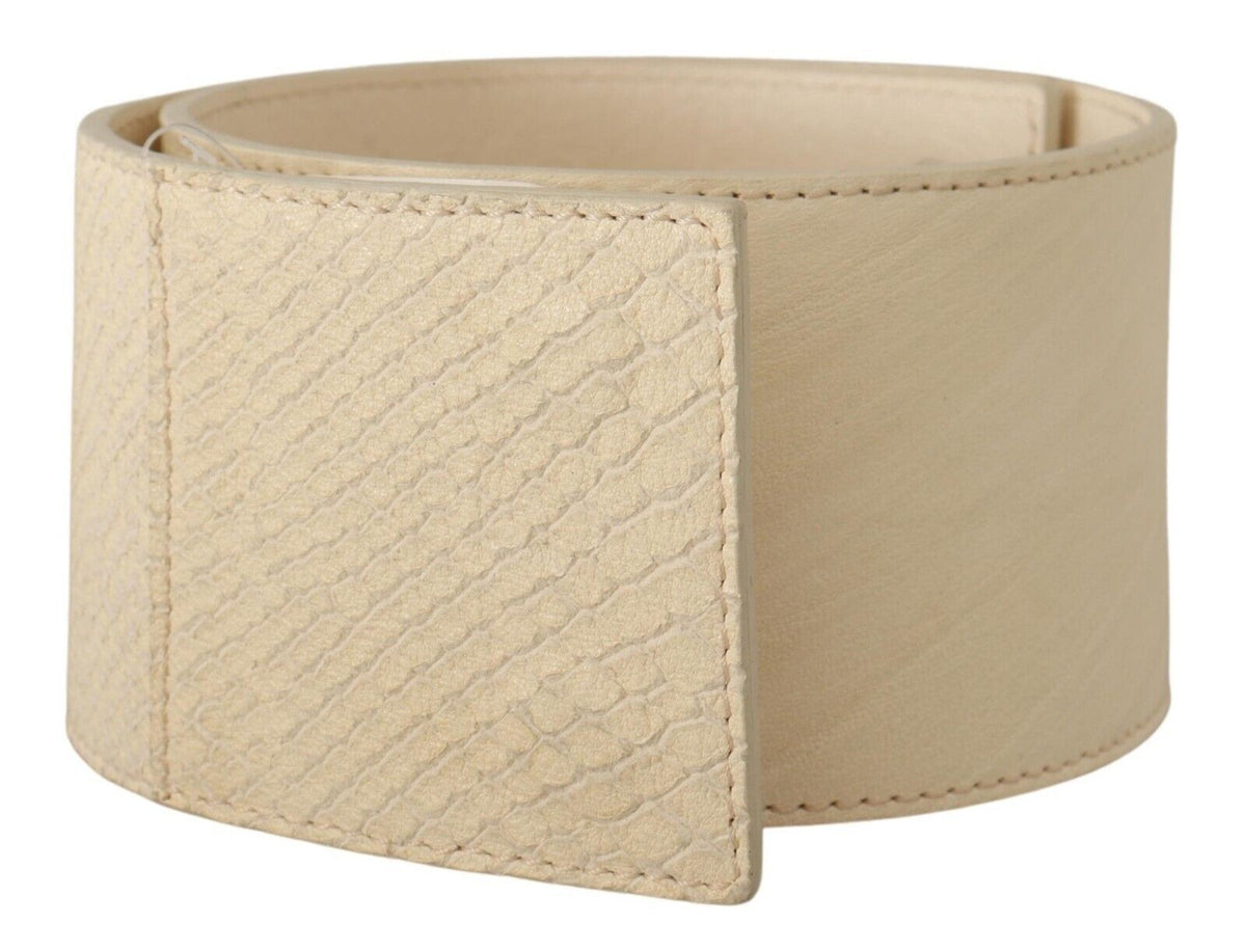 Ceinture large en coton ciré blanc GF Ferre