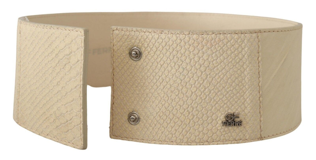 Ceinture large en coton ciré blanc GF Ferre