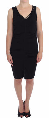 Roccobarocco Robe moulante crayon en jersey noir extensible