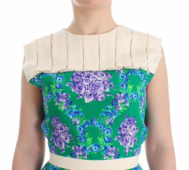 Robe de soirée multicolore à motifs floraux, sans manches, de Caterina Gatta.