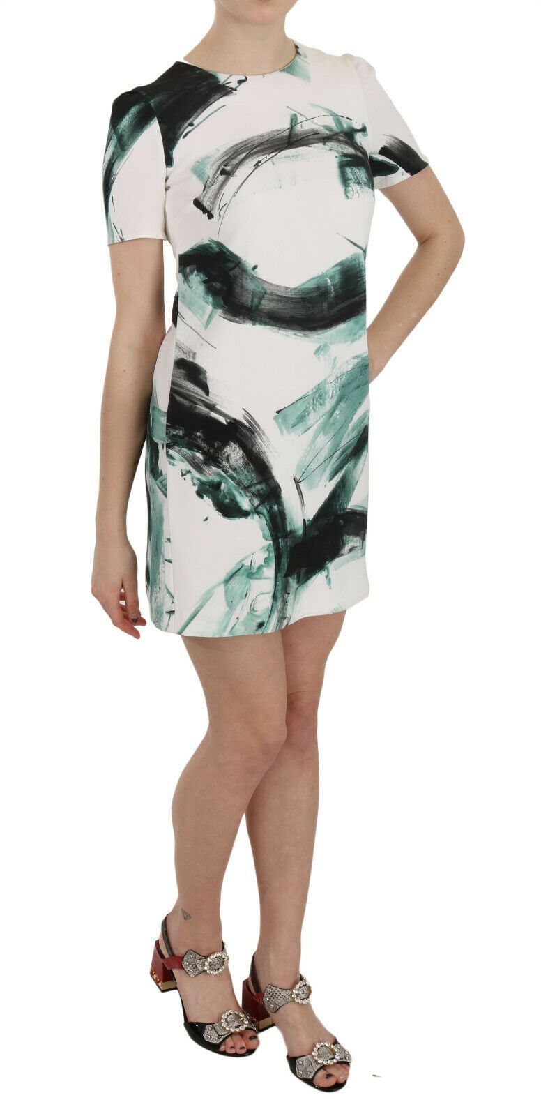 Robe mini droite blanche, noire et bleue Dolce &amp; Gabbana