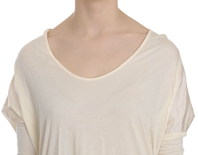 Robe crème à col rond et longueur genou de Costume National