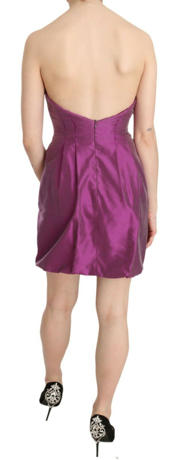 Robe midi rose, dos nu et col montant, sans imprimé, de Ermanno Scervino