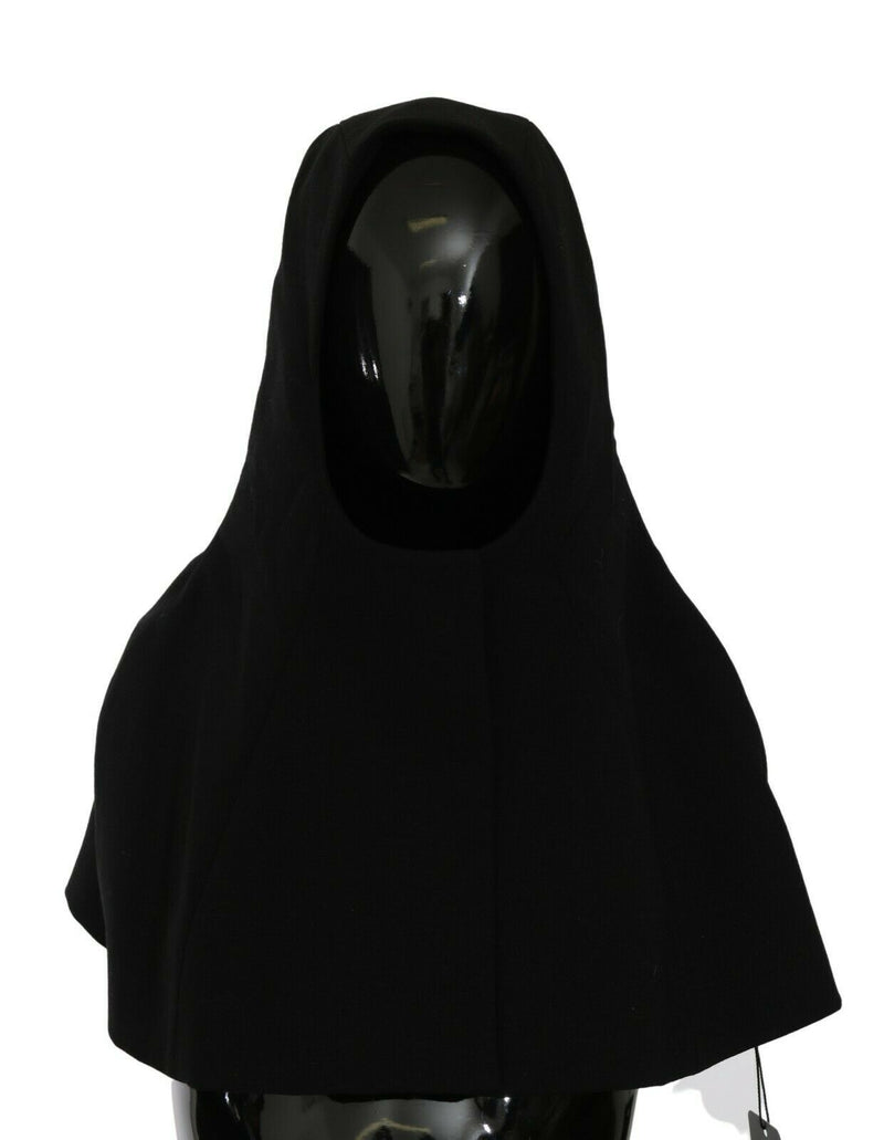 Bonnet écharpe à capuche en laine noire Dolce &amp; Gabbana