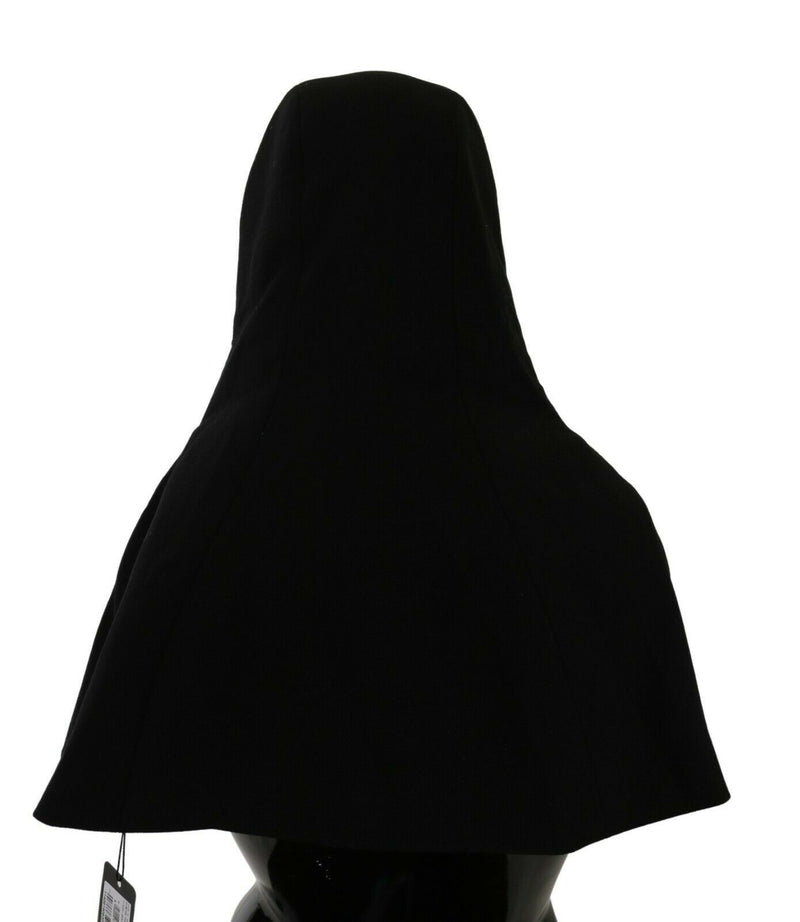 Bonnet écharpe à capuche en laine noire Dolce &amp; Gabbana