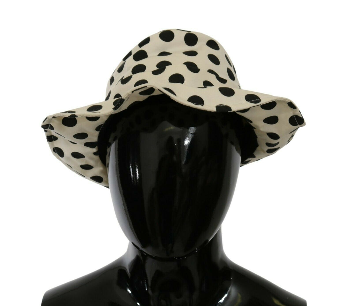 Chapeau Trilby Dolce &amp; Gabbana blanc 100 % coton à pois