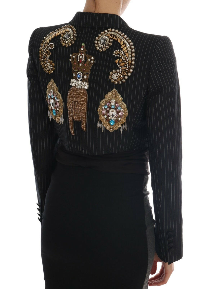 Dolce &amp; Gabbana - Blazer noir à paillettes, style conte de fées