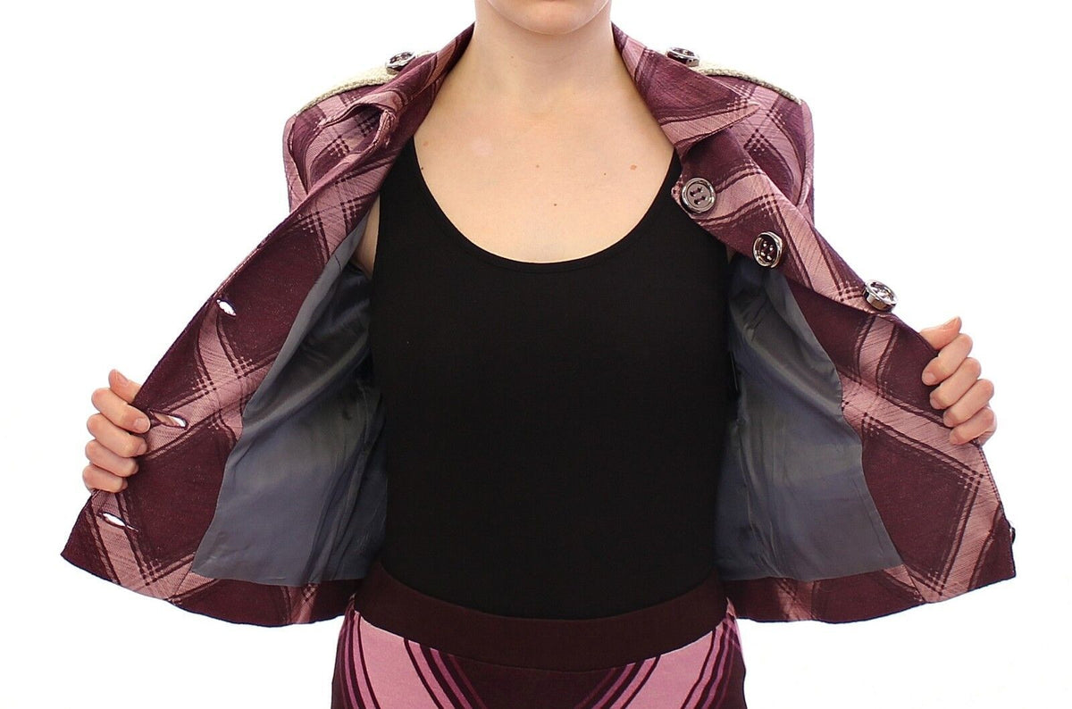 House of Holland Trench à carreaux, blazer, veste violette