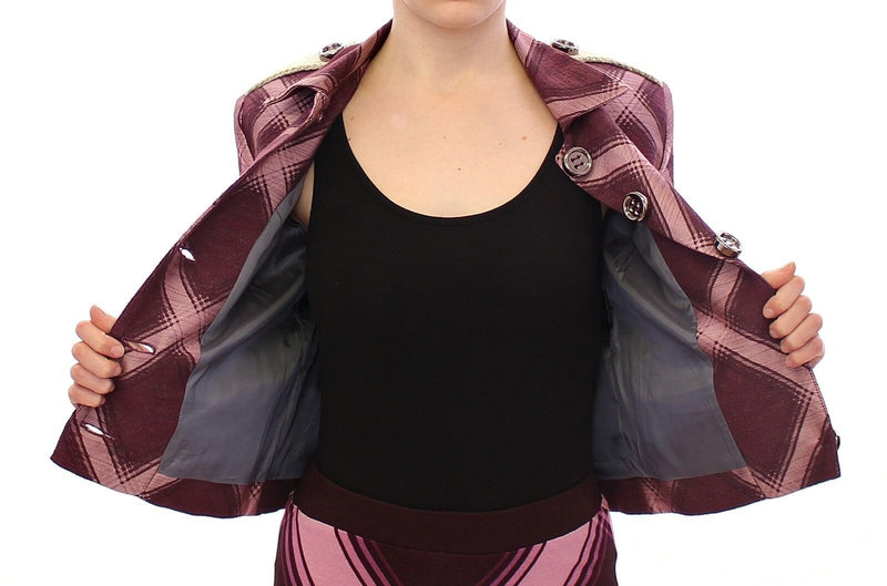 House of Holland Trench à carreaux, blazer, veste violette