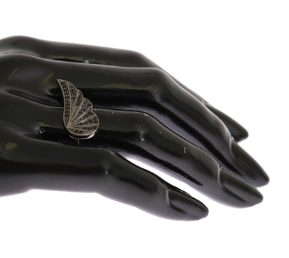 Nialaya Zilveren Dames Zwarte CZ Rhodium 925 Ring