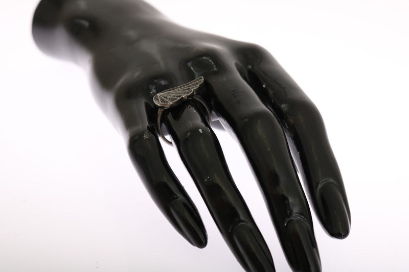 Bague Nialaya en argent 925 et rhodium pour femme avec zircone noire