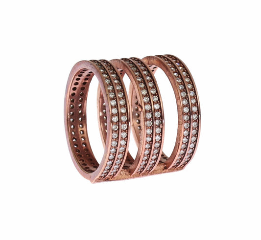 Nialaya Goud 925 Zilver Heldere CZ Roze Ring