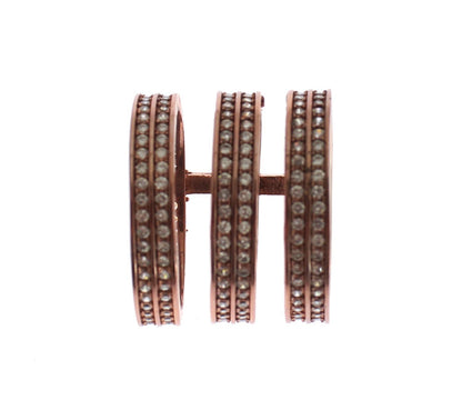 Nialaya Goud 925 Zilver Heldere CZ Roze Ring