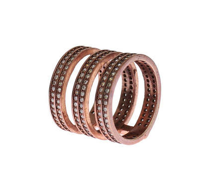 Nialaya Goud 925 Zilver Heldere CZ Roze Ring