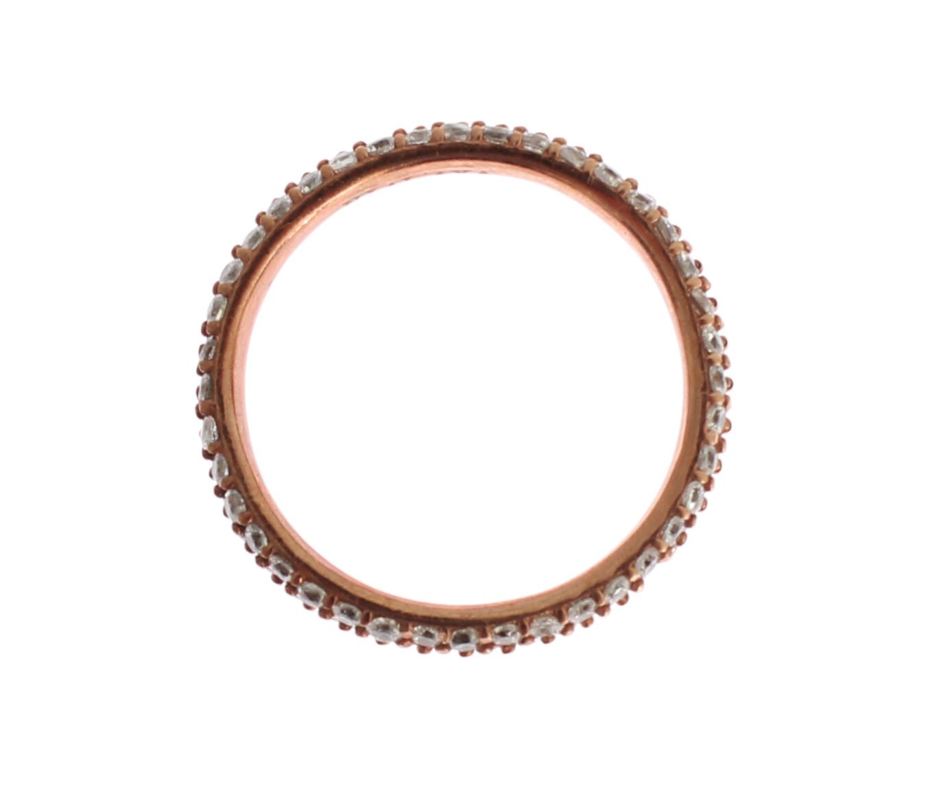 Nialaya roze gouden 925 zilveren ring met heldere zirkonia