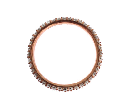 Nialaya roze gouden 925 zilveren ring met heldere zirkonia