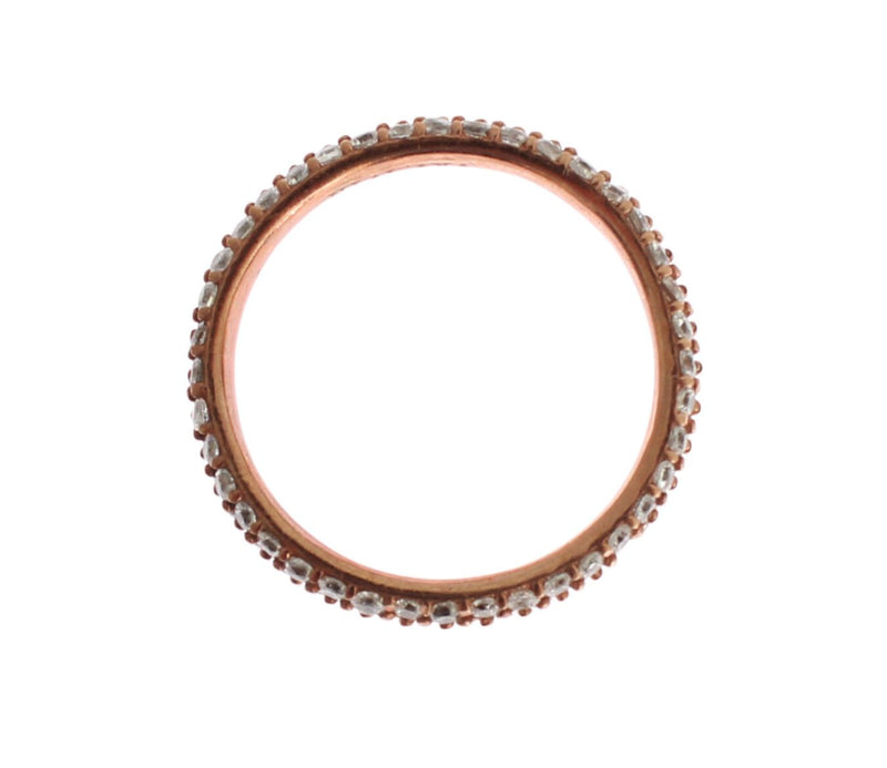 Bague Nialaya en or rose et argent 925 avec zircones cubiques transparents