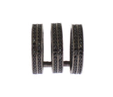 Bague Nialaya en argent 925 rhodié et zircone cubique noire