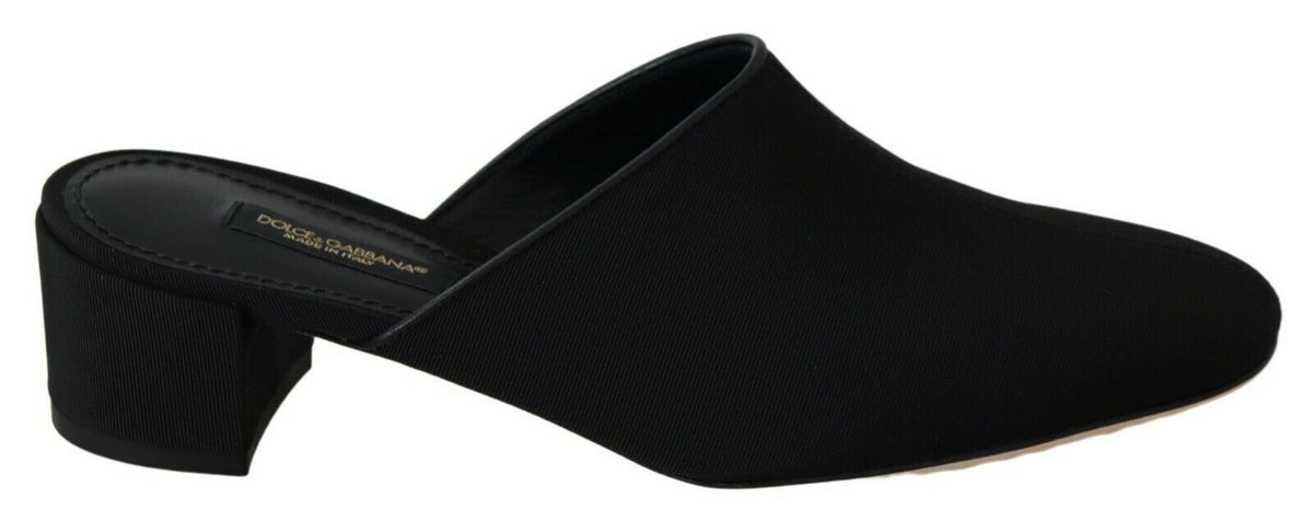Sandales à plateforme en grosgrain noir Dolce &amp; Gabbana, chaussures femme.