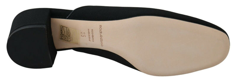 Sandales à plateforme en grosgrain noir Dolce &amp; Gabbana, chaussures femme.