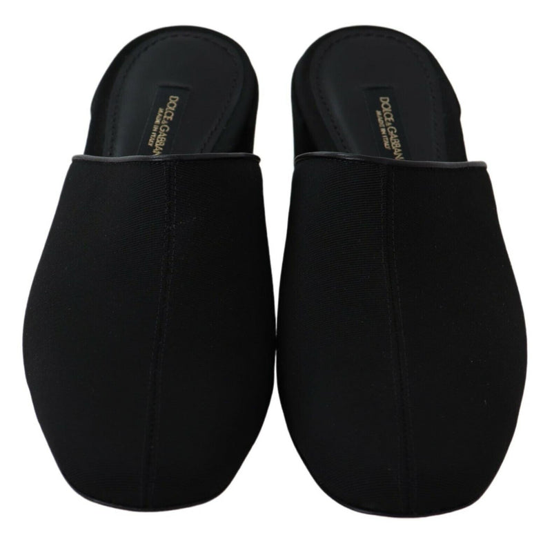 Sandales à plateforme en grosgrain noir Dolce &amp; Gabbana, chaussures femme.