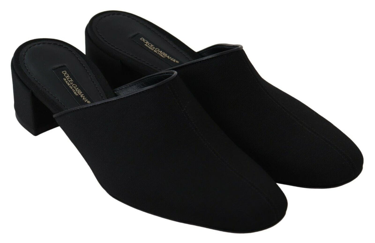 Sandales à plateforme en grosgrain noir Dolce &amp; Gabbana, chaussures femme.
