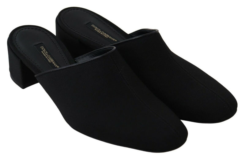 Sandales à plateforme en grosgrain noir Dolce &amp; Gabbana, chaussures femme.