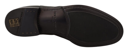 Bottes de cheville en cuir noir effet peau de lézard de Dolce & Gabbana