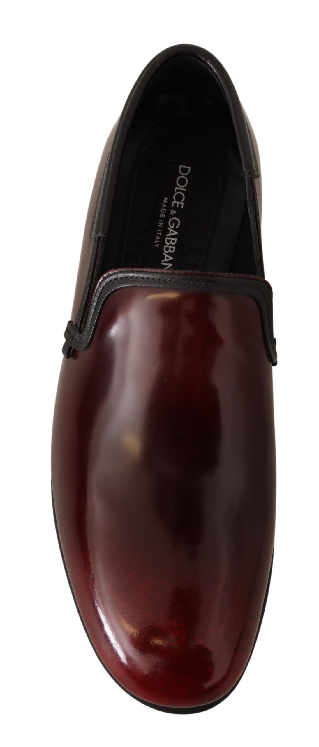 Escarpins à bout rond en cuir verni bordeaux de Dolce & Gabbana