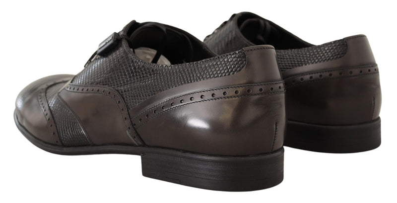 Chaussures Oxford en cuir de lézard marron de Dolce &amp; Gabbana