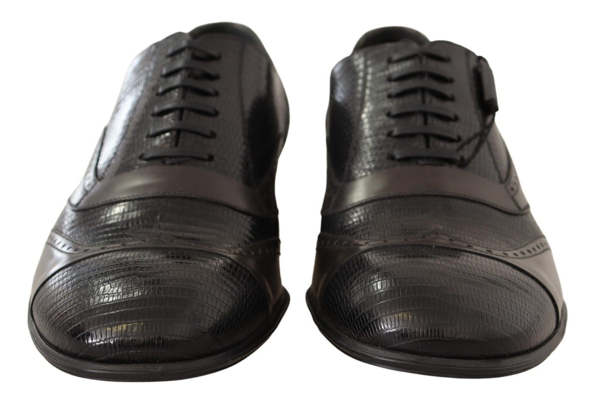 Chaussures Oxford en cuir de lézard marron de Dolce &amp; Gabbana