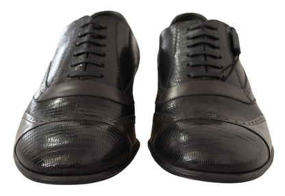 Chaussures Oxford en cuir de lézard marron de Dolce & Gabbana