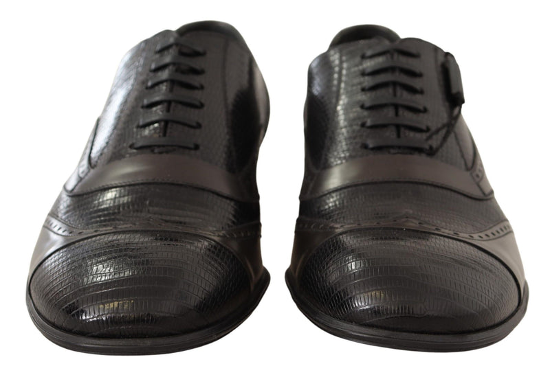 Chaussures Oxford en cuir de lézard marron de Dolce &amp; Gabbana