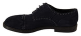 Chaussures derby en cuir de daim bleu avec clous de Dolce &amp; Gabbana