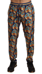 Pantalons de jogging en soie à motifs multicolores Dolce &amp; Gabbana