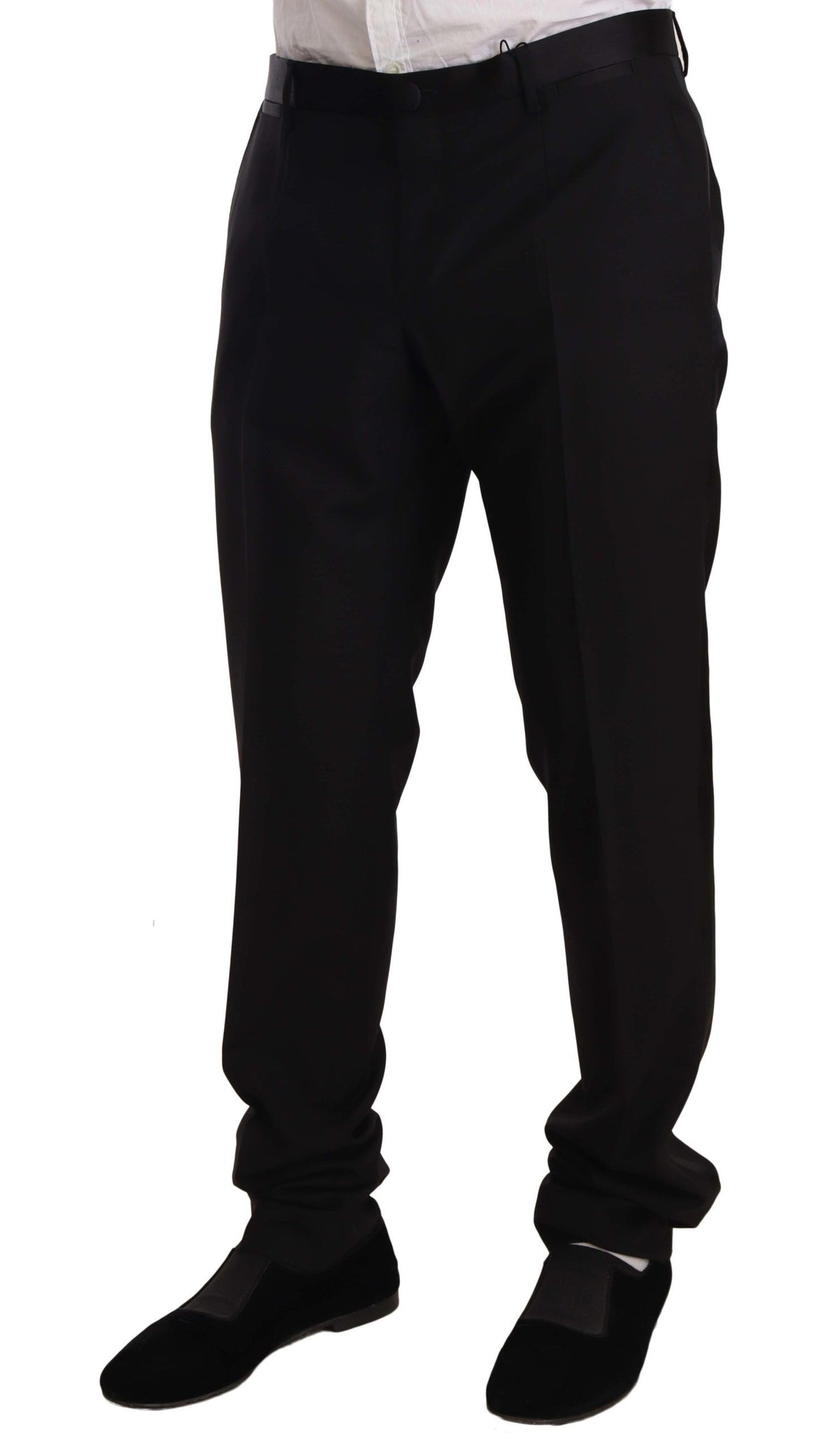 Pantalon de smoking noir en laine Dolce &amp; Gabbana
