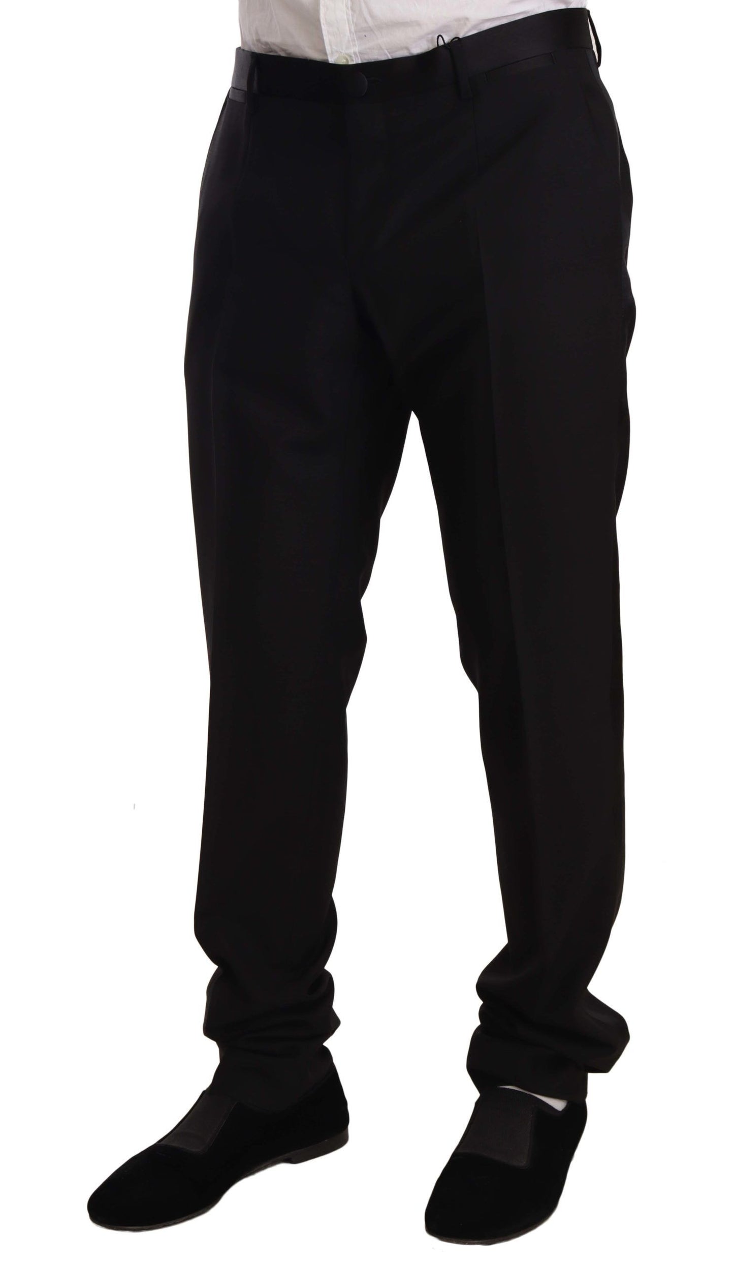 Pantalon de smoking noir en laine Dolce & Gabbana