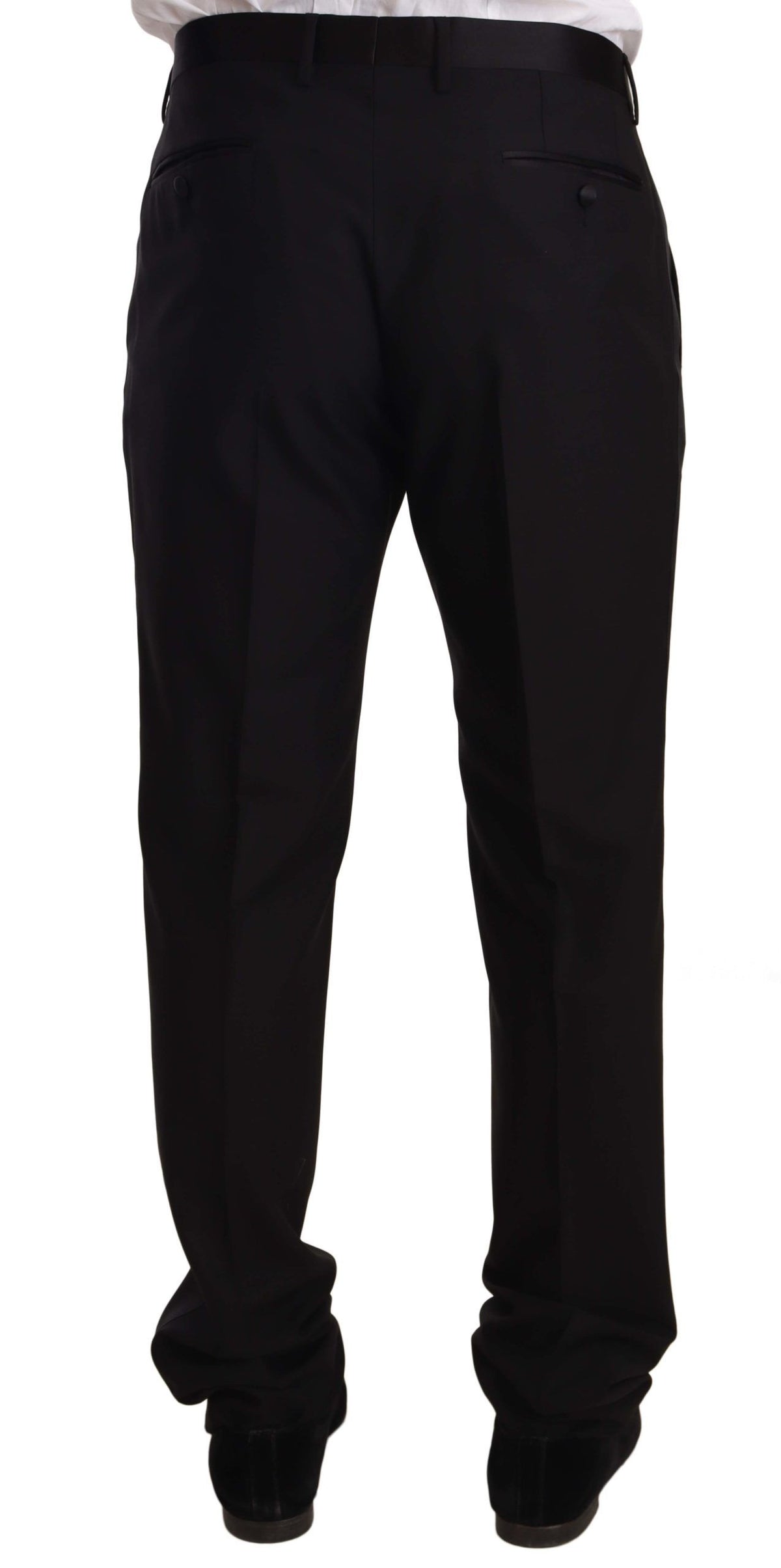 Pantalon de smoking noir en laine Dolce &amp; Gabbana