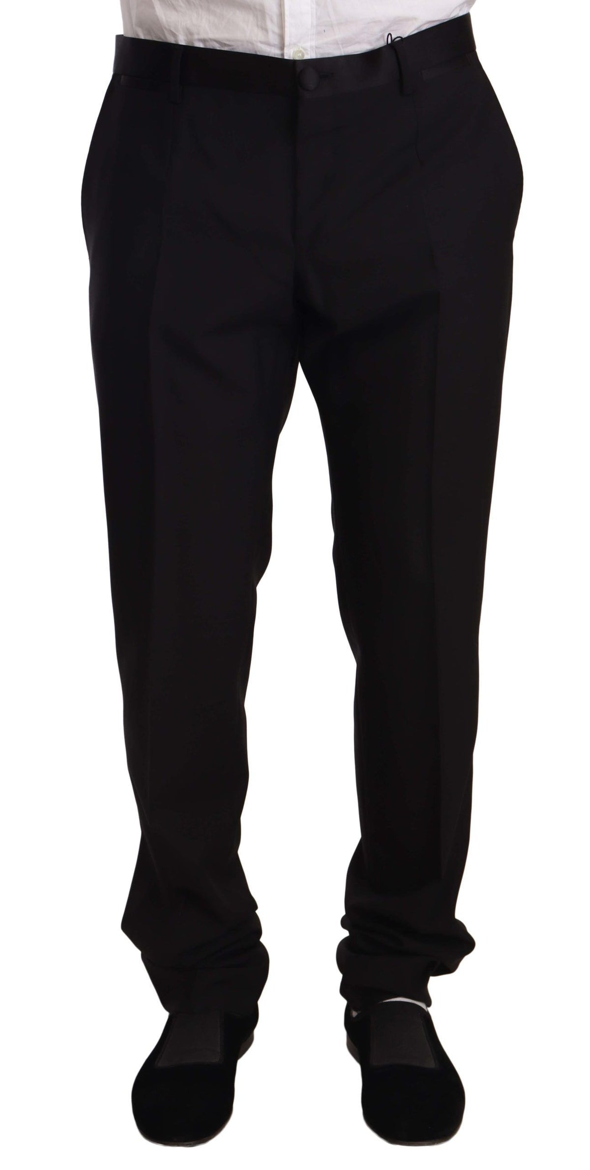 Pantalon de smoking noir en laine Dolce &amp; Gabbana