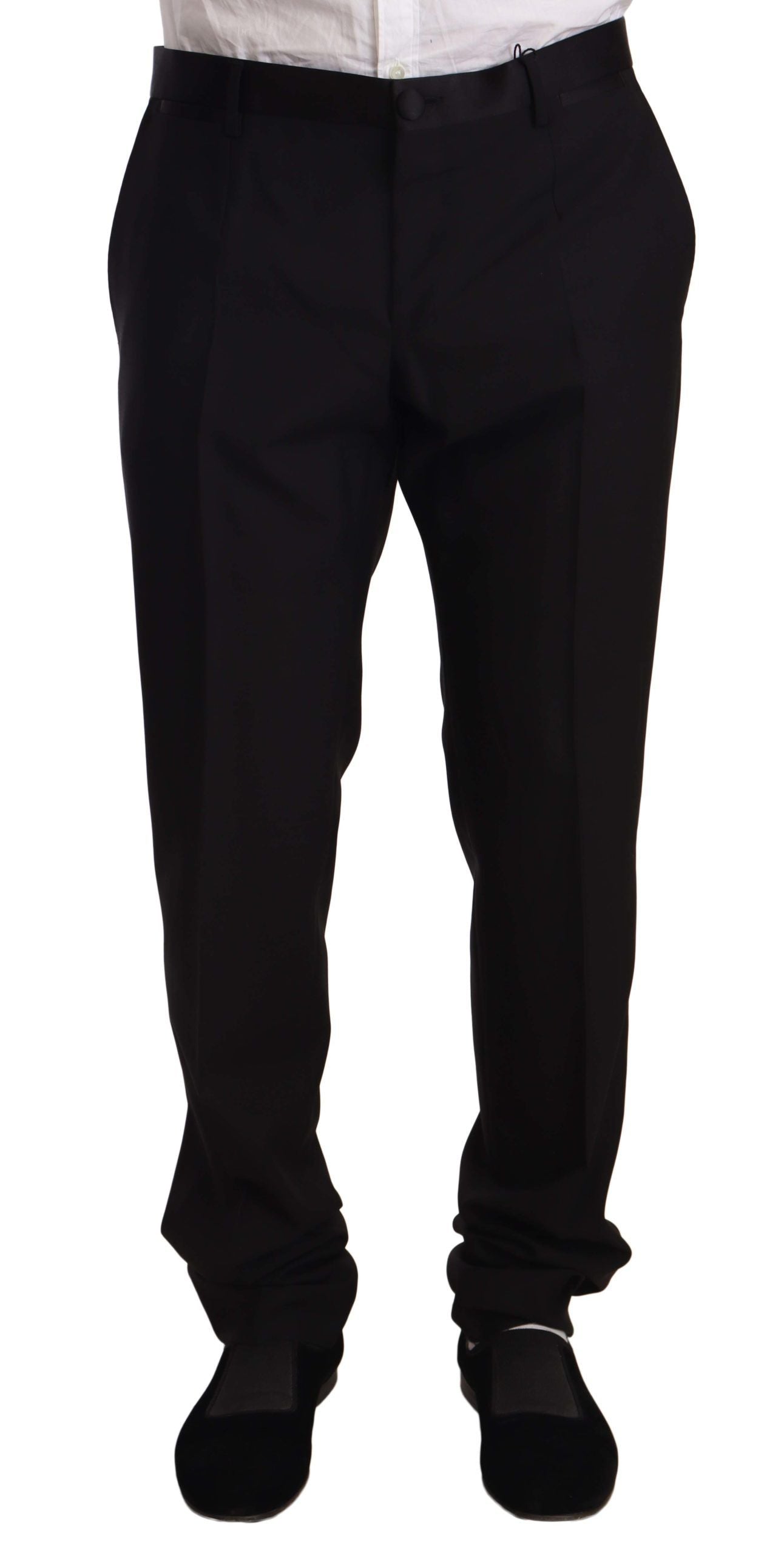 Pantalon de smoking noir en laine Dolce & Gabbana