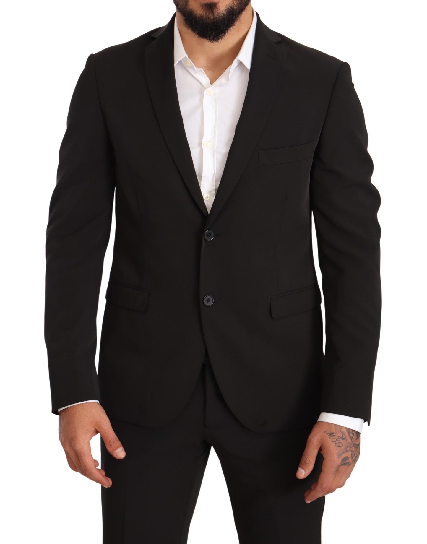 Ensemble 2 pièces TAGLIENTE, Domenico Tagliente, noir, polyester, coupe slim.