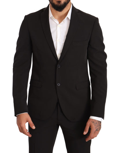Ensemble 2 pièces TAGLIENTE, Domenico Tagliente, noir, polyester, coupe slim.
