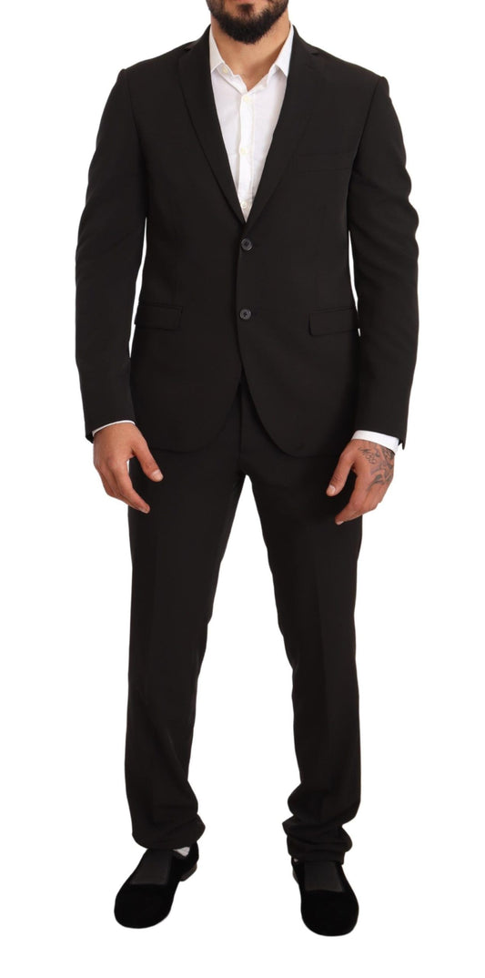 Ensemble 2 pièces TAGLIENTE, Domenico Tagliente, noir, polyester, coupe slim.