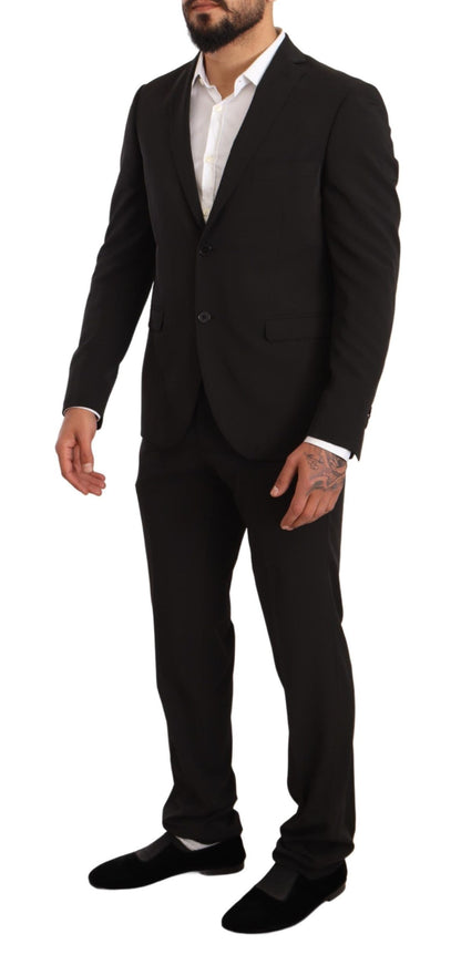 Ensemble 2 pièces TAGLIENTE, Domenico Tagliente, noir, polyester, coupe slim.