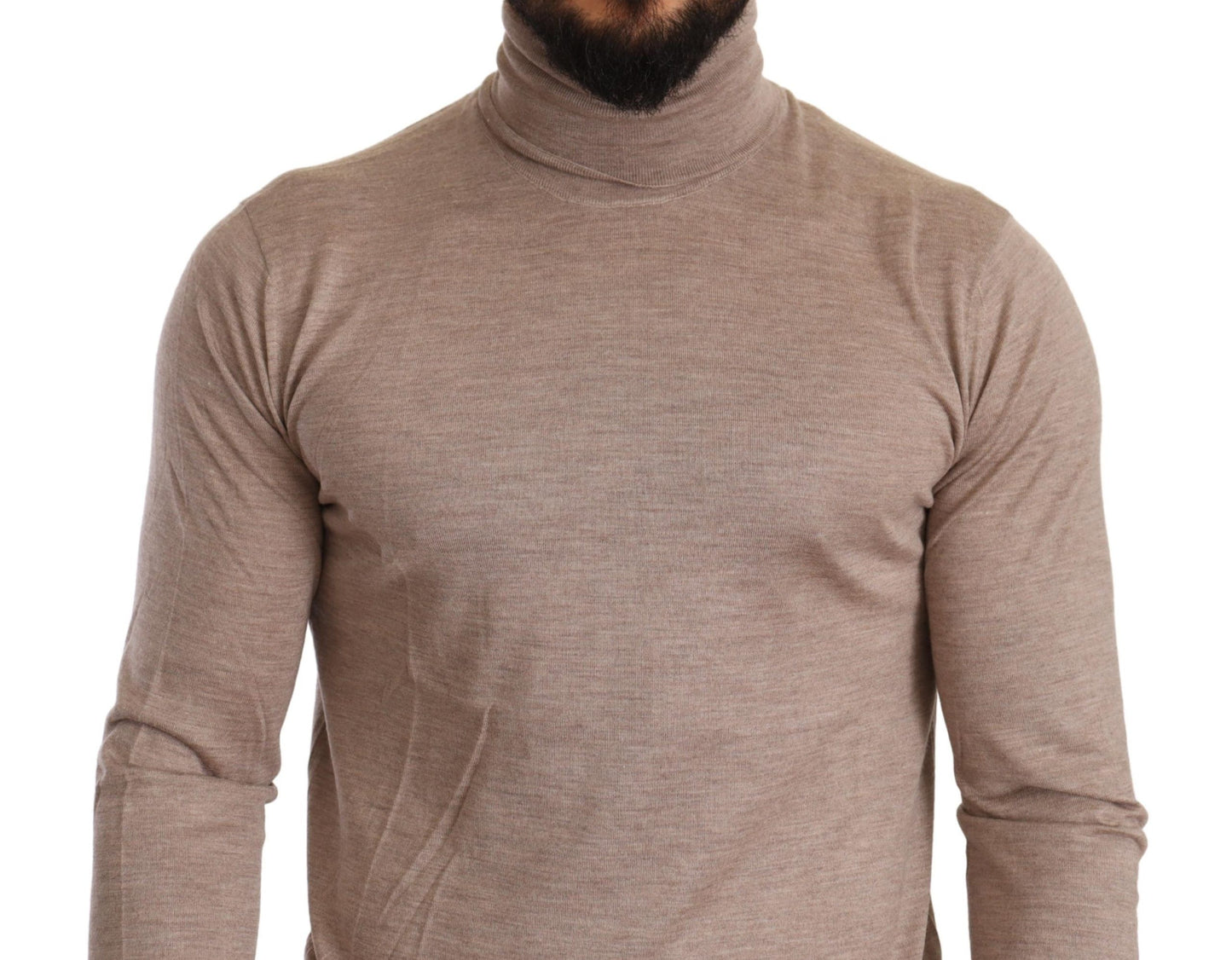Pull en cachemire beige à col montant de Dolce & Gabbana
