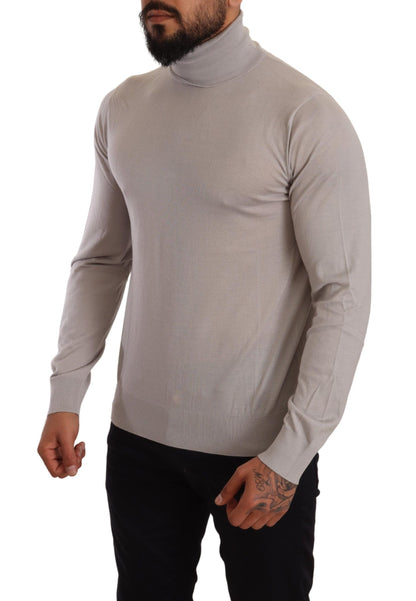 Pull en cachemire gris à col montant de Dolce & Gabbana