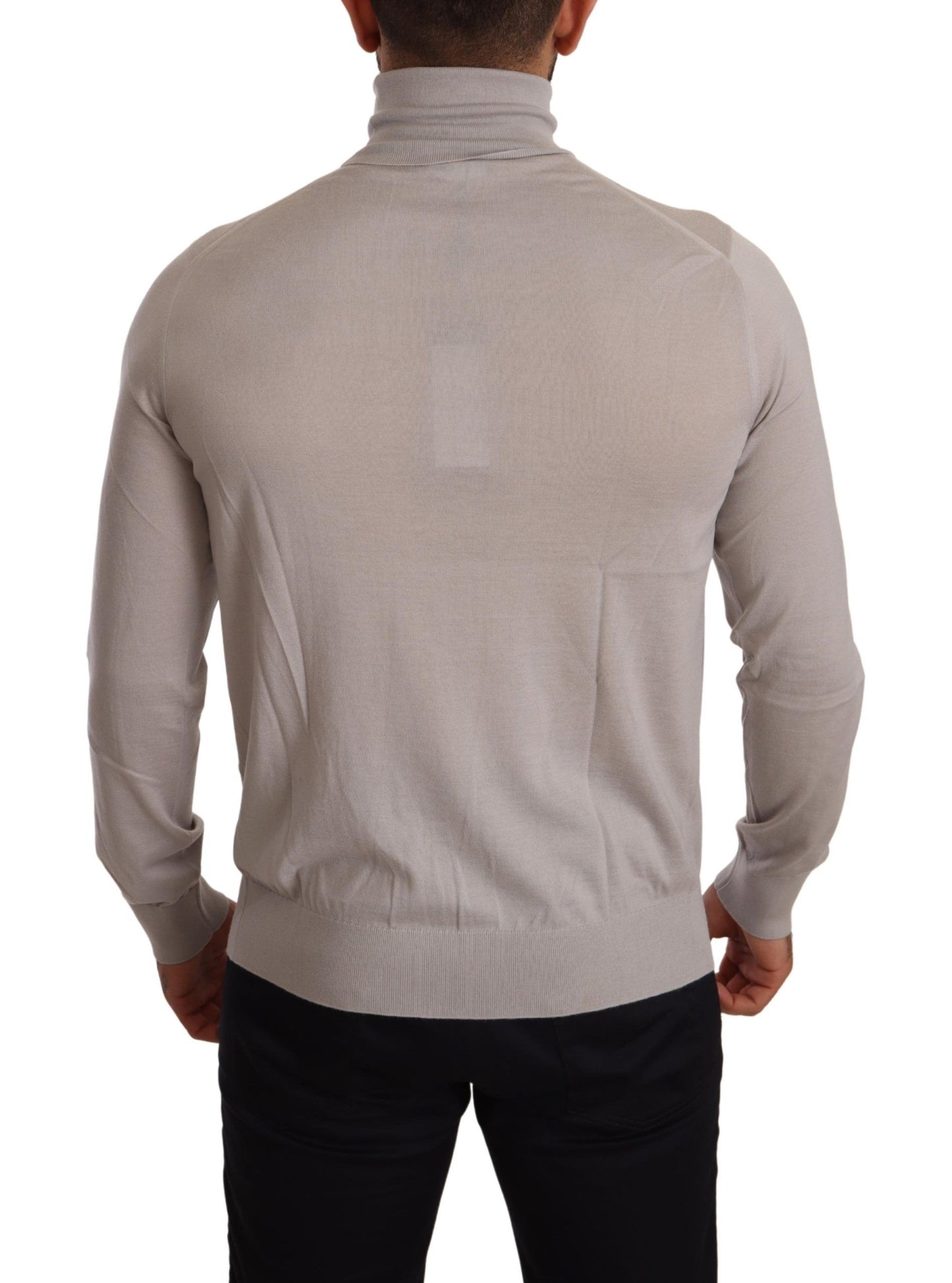 Pull en cachemire gris à col montant de Dolce & Gabbana